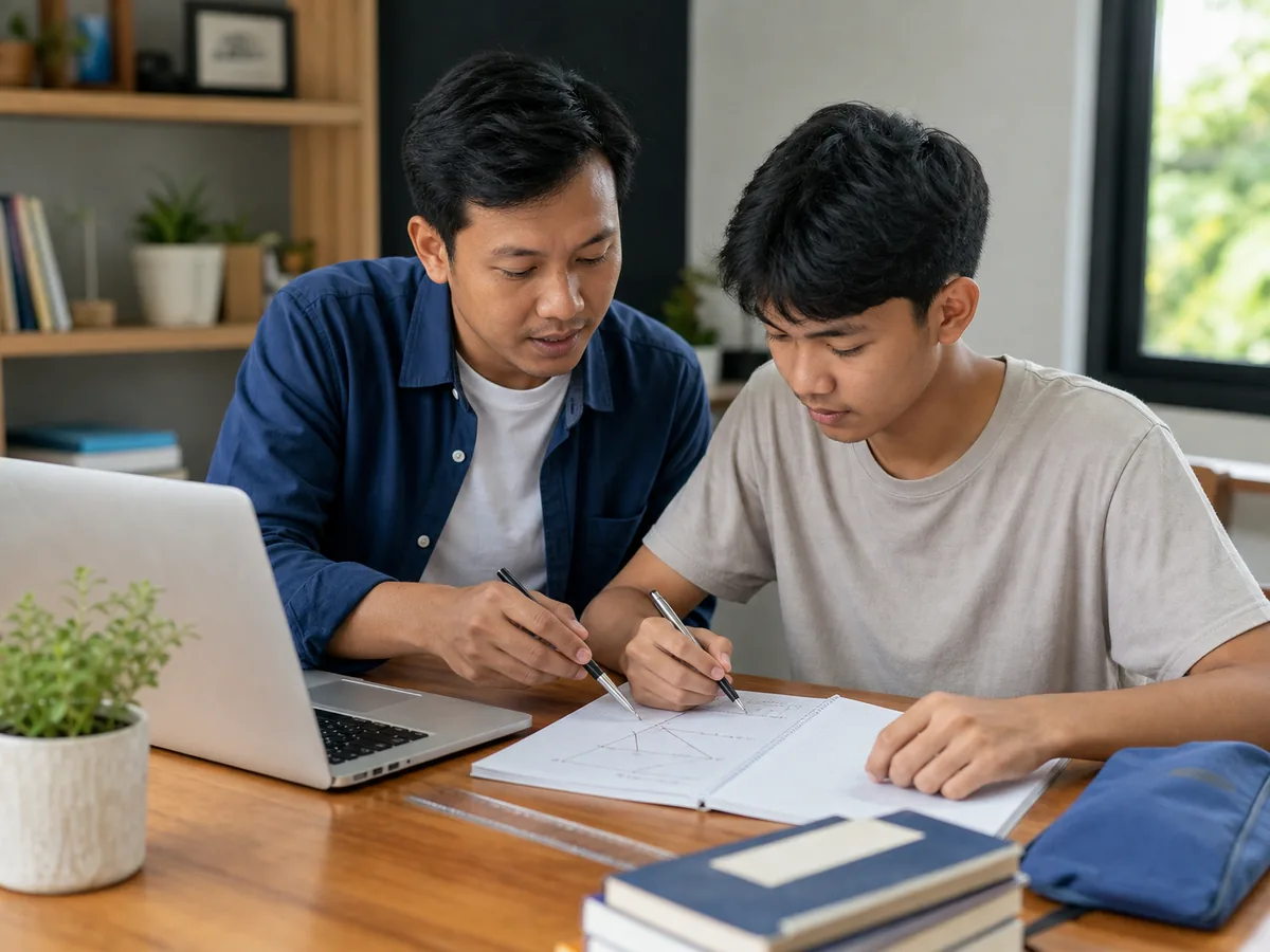 Ilustrasi guru dan siswa homeschooling Malang