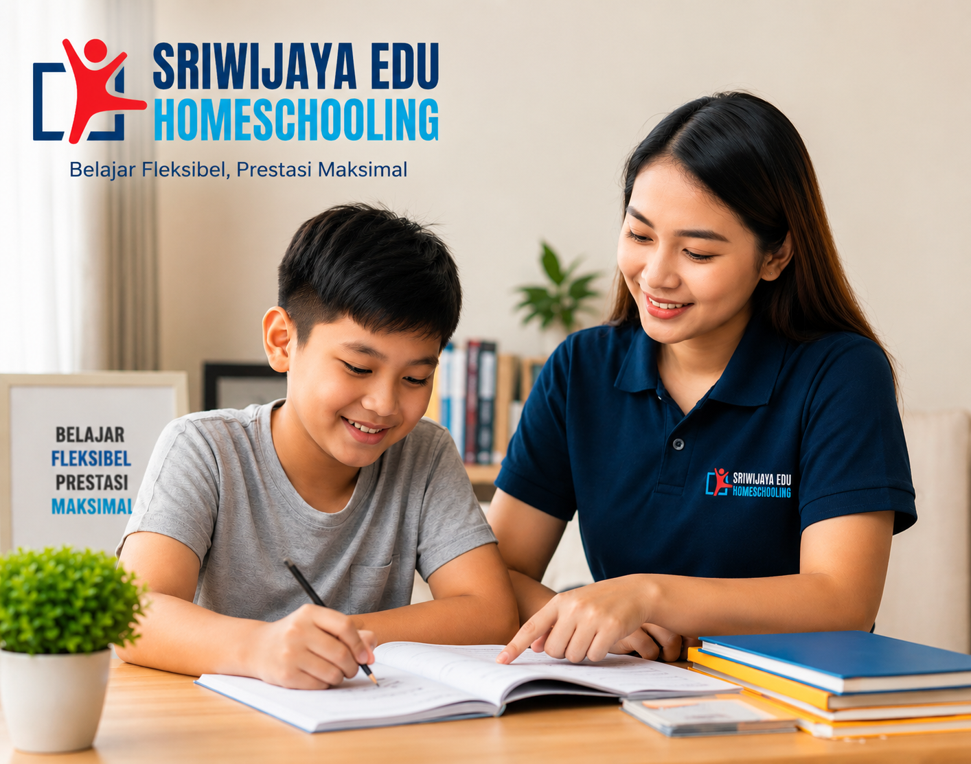 Siswa belajar bersama guru homeschooling Sriwijaya Edu di Samarinda dengan metode fleksibel untuk anak yang lama berhenti sekolah