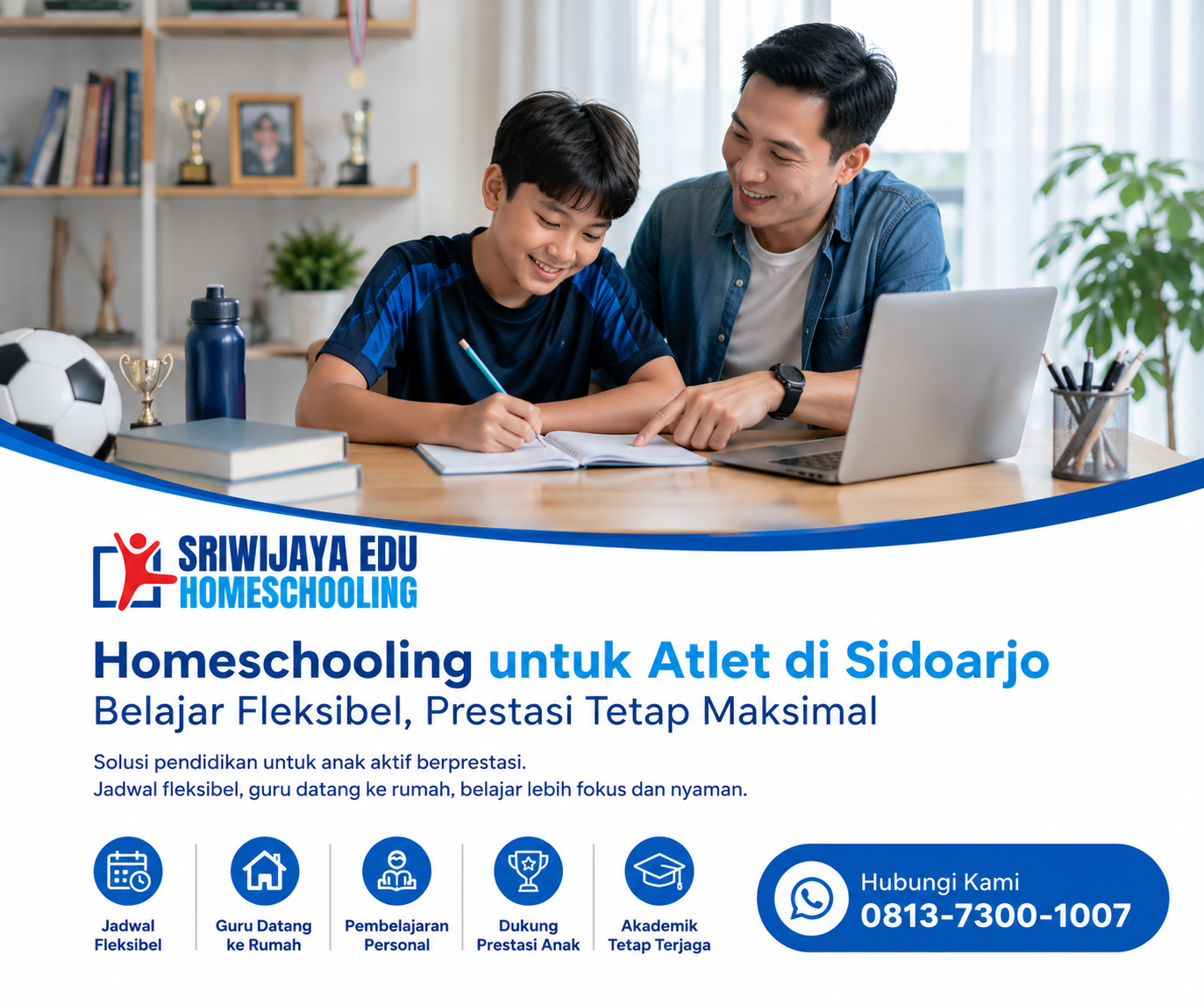 Homeschooling untuk atlet di Sidoarjo dengan guru datang ke rumah dan jadwal belajar fleksibel bersama Sriwijaya Edu Homeschooling
