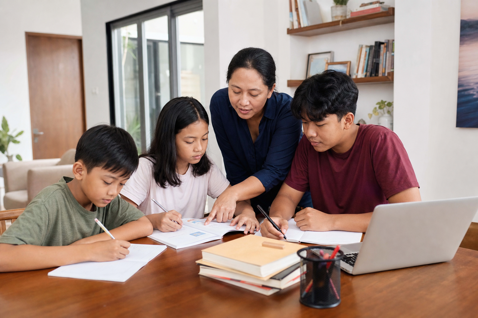 Siswa Paket A B dan C belajar di rumah bersama tutor homeschooling di Malang
